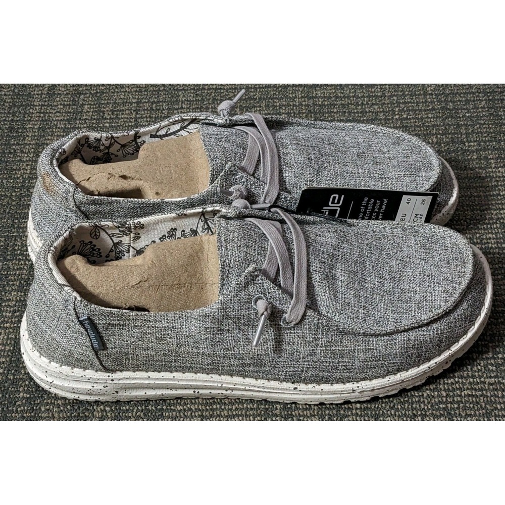 Women's Hey Dude Wendy L Linen Iron Grey Casual Slip On Lightweight Size 9 New - Picture 5 of 8